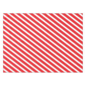 モダンストライプ | グラマー赤と白ストライプの テーブルクロス (正面(横))