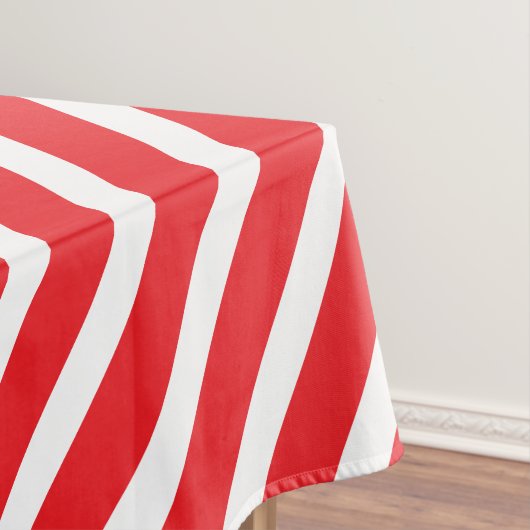 モダンストライプ | グラマー赤と白ストライプの テーブルクロス (インサイチュ)