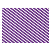 モダンストライプ | シック王室のパープル&ホワイトストライプの テーブルクロス (正面(横))