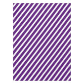 モダンストライプ | シック王室のパープル&ホワイトストライプの テーブルクロス (正面)