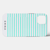 モダンストライプ |水色シアンおもしろいコンテンポラリー名 Case-Mate iPhoneケース (裏面 (横))