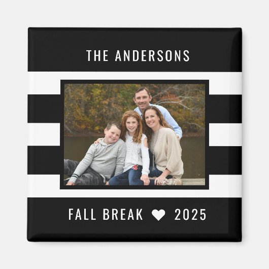 モダンストライプ 編集可能 カラー カスタム フォトマグネット マグネット (正面)