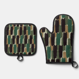 モダンストライプ 鍋つかみ&鍋敷きセット