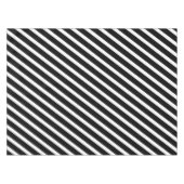 モダンストライプ | 黒エレガント白ストライプの テーブルクロス (正面(横))