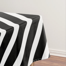 モダンストライプ | 黒エレガント白ストライプの テーブルクロス