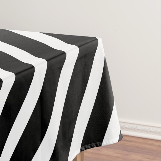 モダンストライプ | 黒エレガント白ストライプの テーブルクロス (インサイチュ)