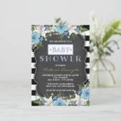 モダンストライプBoys Chalk Baby Shour 招待状 (スタンド正面)