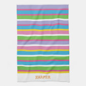 モダンストライプBright Colors NAMEお尻おもしろい キッチンタオル (縦)