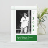 モダンストライプGreen – 卒業発表 招待状 (スタンド正面)