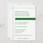 モダンストライプGreen – 卒業発表 招待状 (裏面)