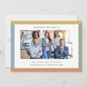 モダンストライプPhoto Businessフラットホリデーカード シーズンカード (正面)
