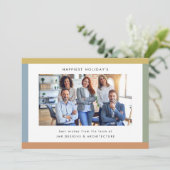 モダンストライプPhoto Businessフラットホリデーカード シーズンカード (スタンド正面)