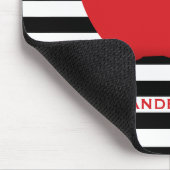 モダンストライプRed Apple先生 マウスパッド (コーナー)