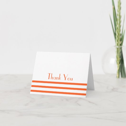 モダンストライプThank You Note Card (Orange) サンキューカード (正面)