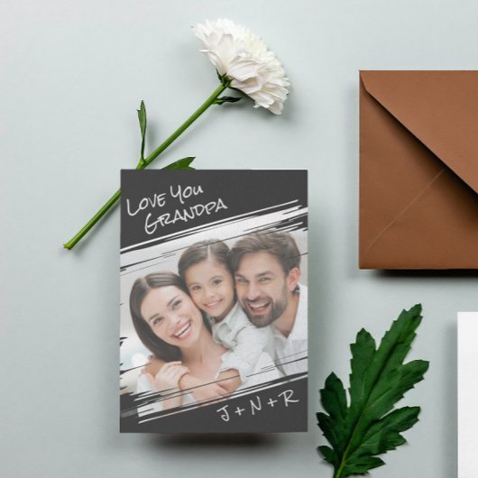 モダンストリートアート あなたの写真を追加 愛してるおじいちゃん シーズンカード
