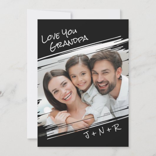 モダンストリートアート あなたの写真を追加 愛してるおじいちゃん シーズンカード (正面)