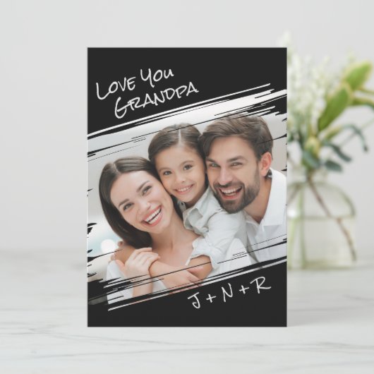 モダンストリートアート あなたの写真を追加 愛してるおじいちゃん シーズンカード (スタンド正面)