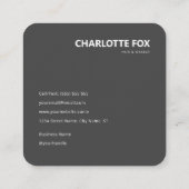 モダンストンエレガントググレーアゲートプロフェッショナル スクエア名刺 (裏面)