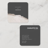 モダンストンエレガントググレーアゲートプロフェッショナル スクエア名刺 (正面/裏面)