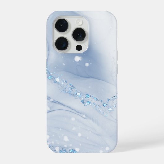 モダンストーン ダスティブルー マーブル iPhoneケース (裏面)