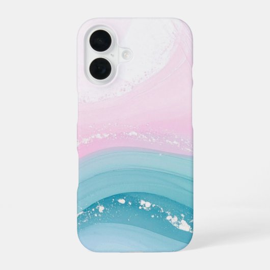モダンストーン ダスティブルー マーブル iPhone 16ケース (裏面)