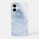 モダンストーン ダスティブルー マーブル iPhone 16ケース (裏面)