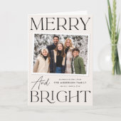 モダンスナップショットメリークリームと明るい2枚の写真 シーズンカード (正面)