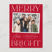 モダンスナップショットメリー赤と明るい写真 シーズンポストカード (正面)