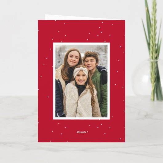 モダンスナップショットメリー赤と明るい2枚の写真 シーズンカード (裏面)