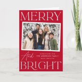 モダンスナップショットメリー赤と明るい2枚の写真 シーズンカード (正面)