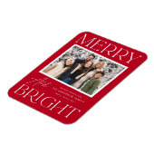 モダンスナップメリーショットと明るい写真 マグネット (左側)