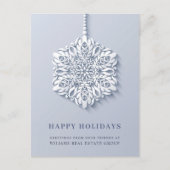 モダンスノーフレーククリスマスコーポレートグリーティング シーズンポストカード (正面)