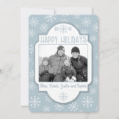 モダンスノーフレークハッピー ホリデーズ フォト シーズンカード (正面)