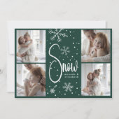 モダンスノーフレーク4ファミリー写真クリスマス2023 シーズンカード (正面)