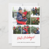 モダンスノーフレーク6枚写真コラージュグリッドフォト シーズンカード (正面)