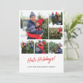 モダンスノーフレーク6枚写真コラージュグリッドフォト シーズンカード (スタンド正面)