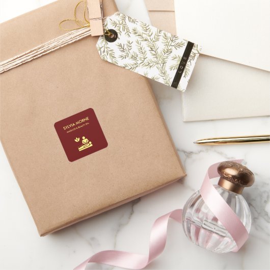 モダンスパイエローシルエット スクエアシール (ギフト)