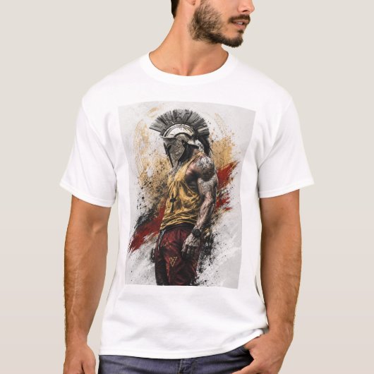 モダンスパルタの戦士 - 古の力 現代のB Tシャツ (正面)