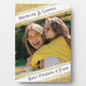 モダンスパークルゴールドグリッター写真BBFベストフレンド フォトプラーク (正面)