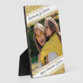 モダンスパークルゴールドグリッター写真BBFベストフレンド フォトプラーク (側面)