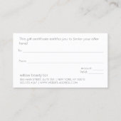 モダンスパ美しいサロンギフト券 割引カード (裏面)