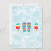 モダンスプラッシュクールガールのプールパーティー 招待状 (裏面)