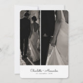 モダンスプリットフォト結婚式 招待状 (正面)