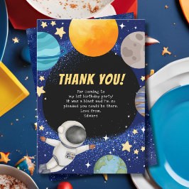 モダンスペース誕生日パーティー感謝カード サンキューカード