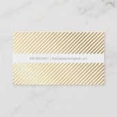 モダンスポット角ストライプ付きはっきりした金ゴールド箔 名刺 (裏面)