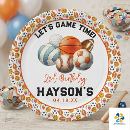 モダンスポーツキッズ2歳の誕生日パーティー ペーパープレート