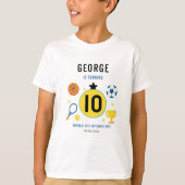 モダンスポーツ男子の誕生日パーティー | ゲームデイ・テーマ Tシャツ (正面)