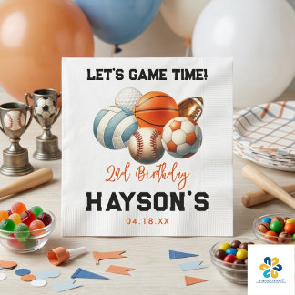 モダンスポーツ こども 2歳の誕生日パーティー スタンダードカクテルナプキン