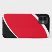 モダンスポーティーな真っ赤な白い曲線 ブラック地 Case-Mate iPhoneケース (裏面(横))