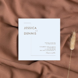 モダンスミニマルエレガントクリプト水色の正方形 招待状